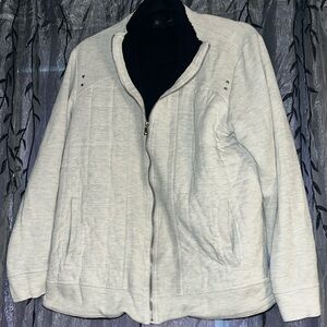 Mens Pale gray fleece zip up inc jacket size large